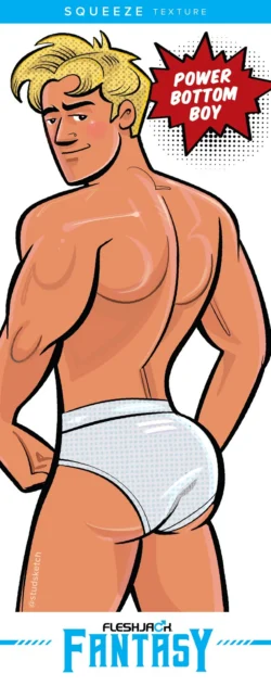 Fleshjack Masturbator Fantasy Power Bottom Boy in Beige mit diskreter Hülle in Perlmutt