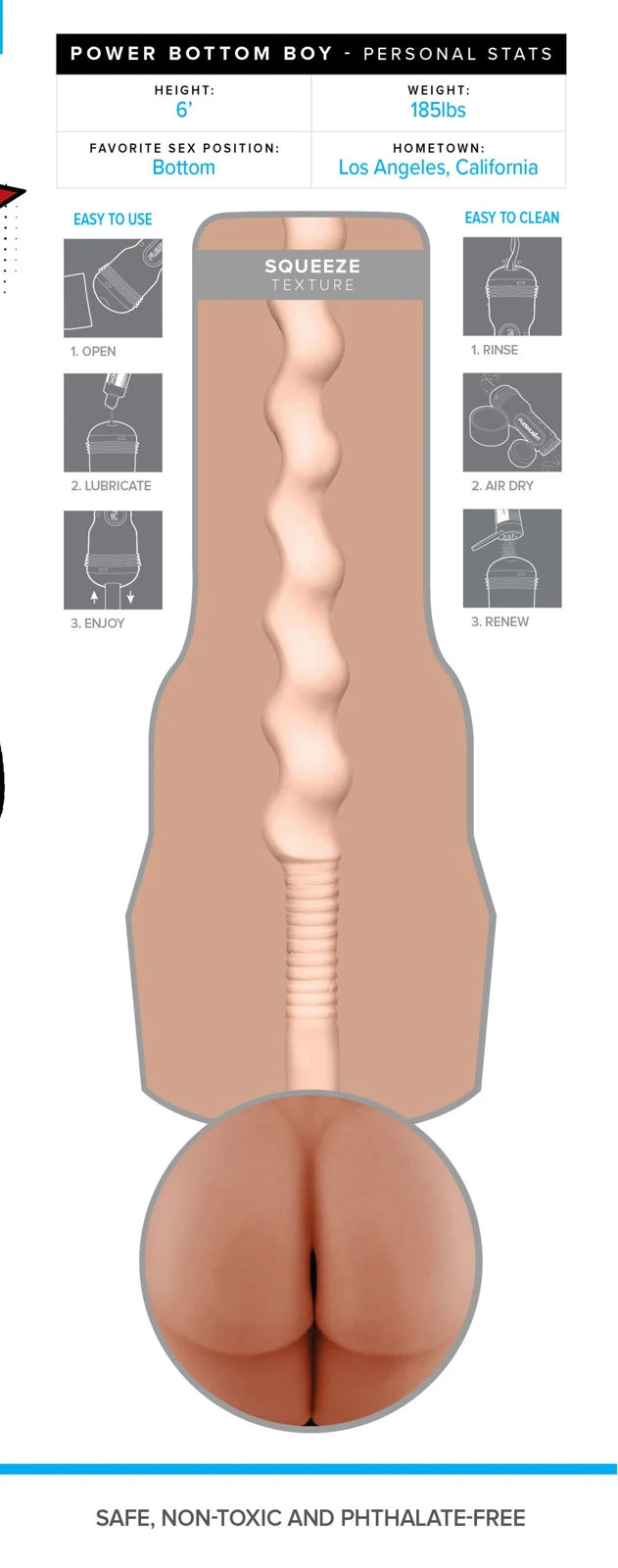 Power Bottom Boy von Fleshlight mit Probe Gleitgel im Lieferumfang