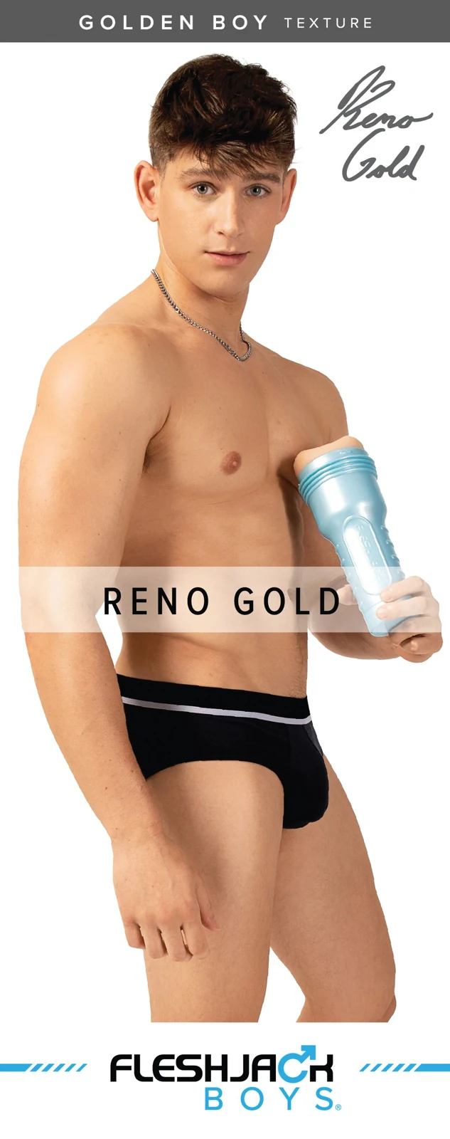 Reno Gold Golden Boy Anus-Masturbator mit realistischer Innenstruktur