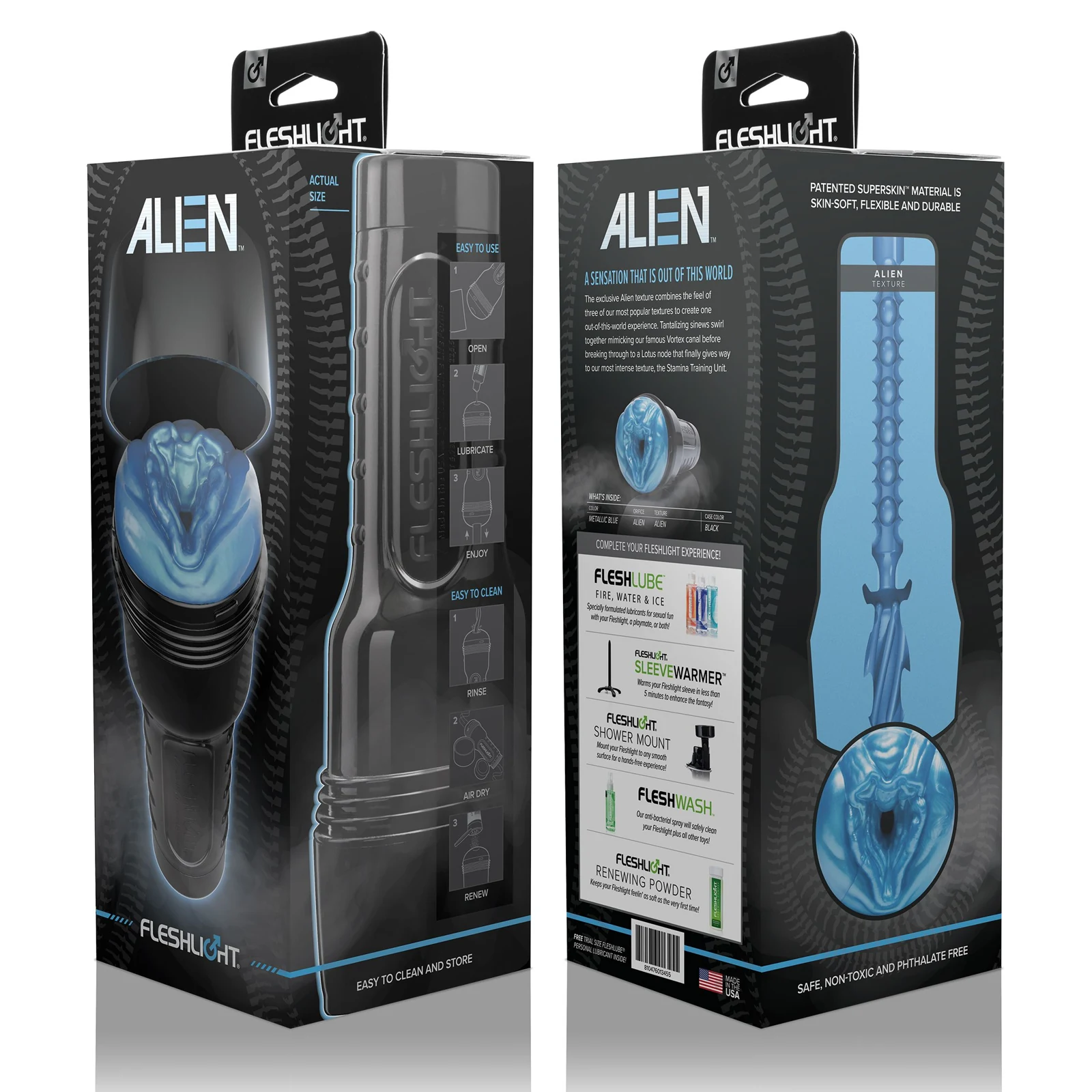 Fleshlight Alien Blau als künstliche Vagina für Penisstimulation