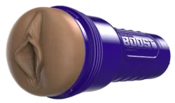 Fleshlight Boost Bang Masturbator in Braun und Blau mit diskretem Gehäuse