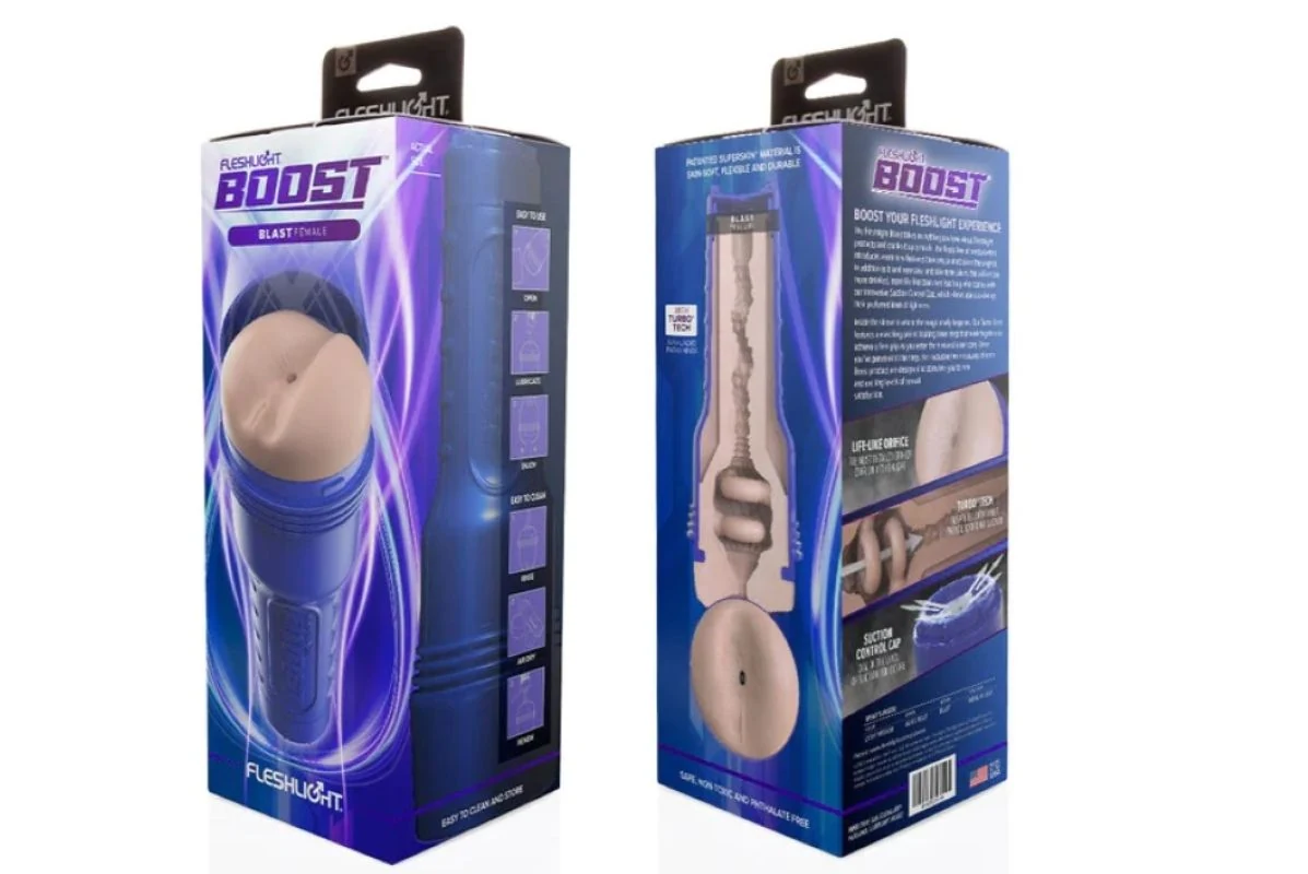 Diskretes Case des Fleshlight Boost Blast Masturbators