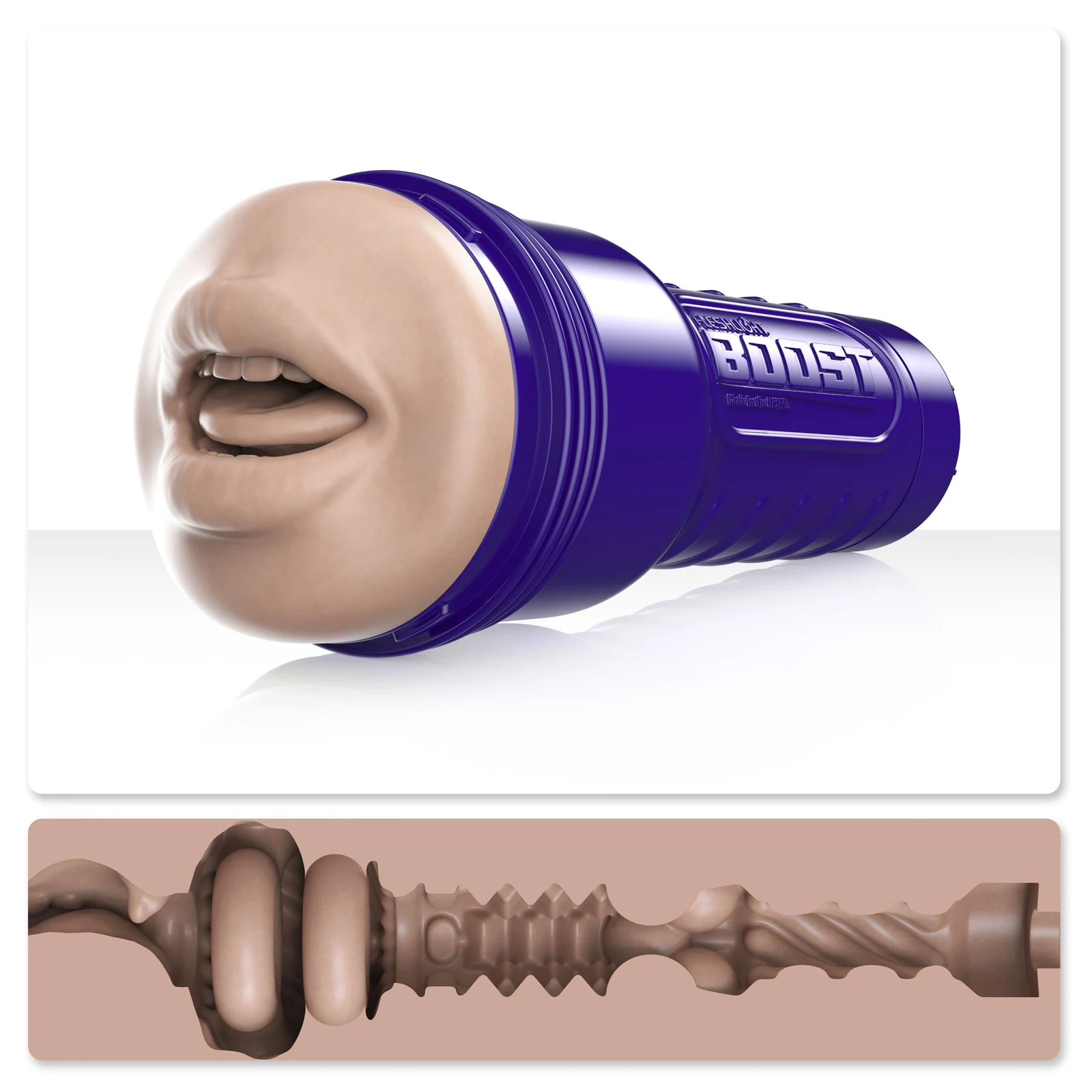Fleshlight Boost Blow Masturbator in Beige mit diskretem Gehäuse
