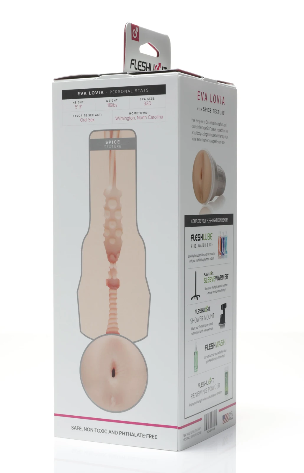 Unisex Fleshlight Masturbator Eva Lovia Spice für wasserbasiertes Gleitmittel