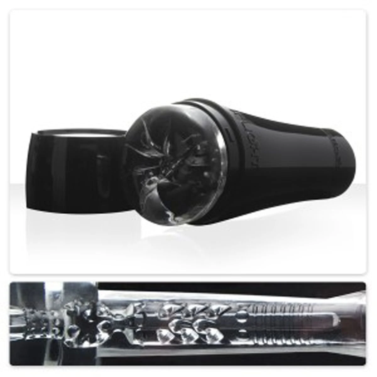 Fleshlight Flight Pilot Masturbator mit schwarzem Gehäuse und realistischer Öffnung