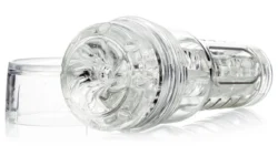 Fleshlight GO Torque transparenter Masturbator in Dose mit spiralförmiger Öffnung