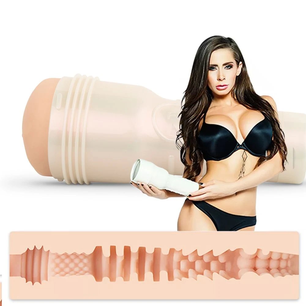 Fleshlight Madison Ivy Beyond Masturbator mit beiger Hülle und Vaginalöffnung
