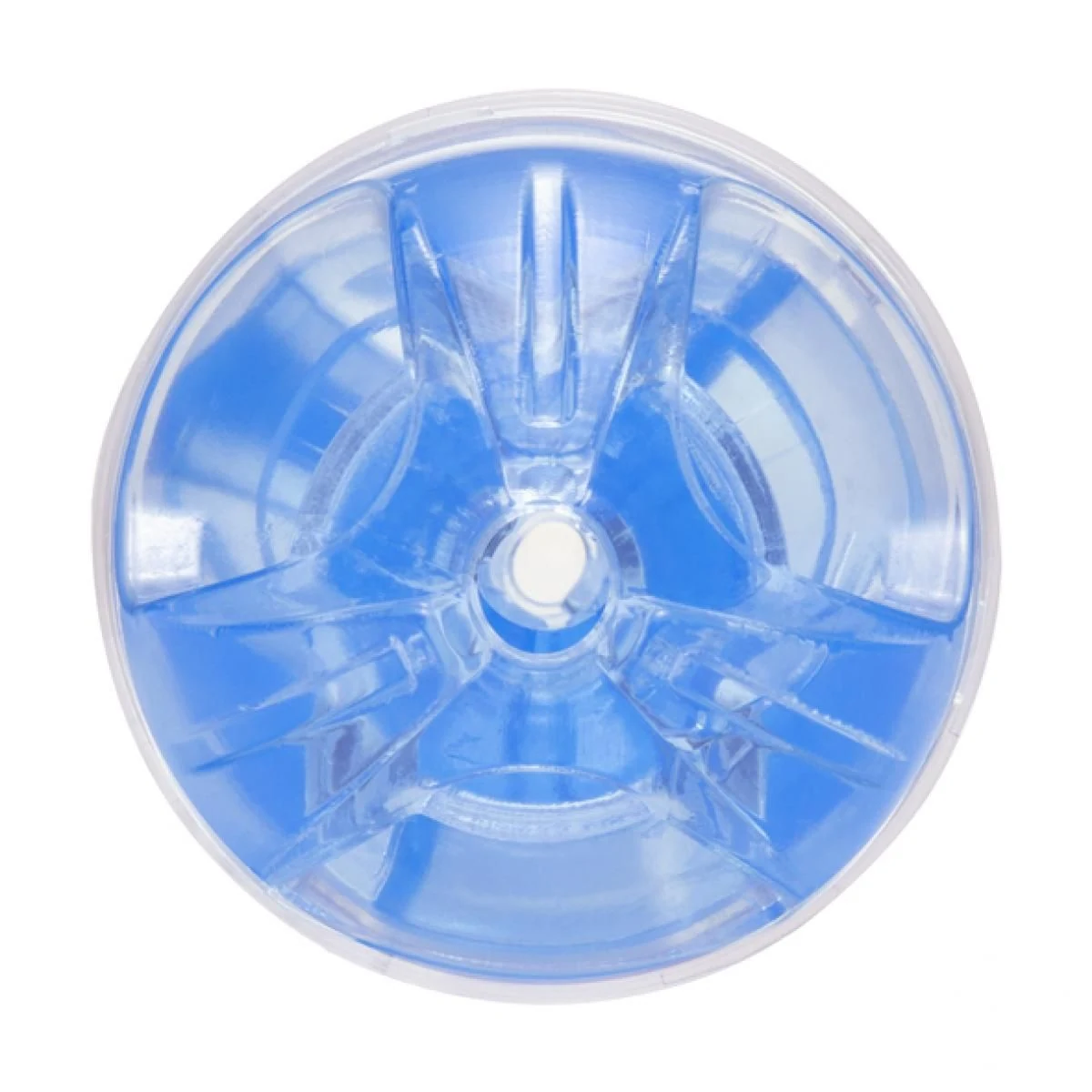 Transparenter Fleshlight Masturbator mit rutschfestem Profil und neutraler Öffnung