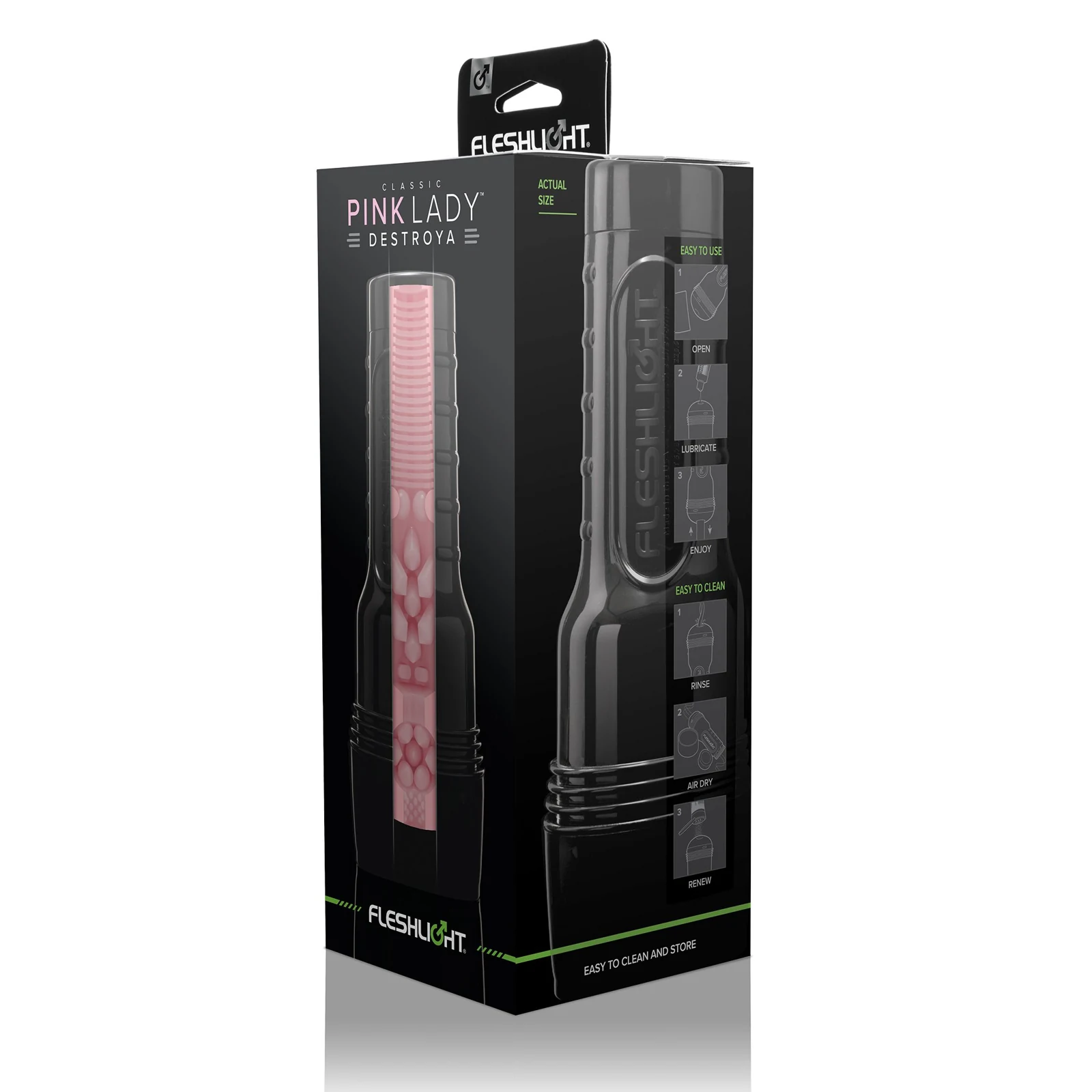 Fleshlight Pink Lady Destroya Masturbator mit rosa Sleeve und diskretem Gehäuse