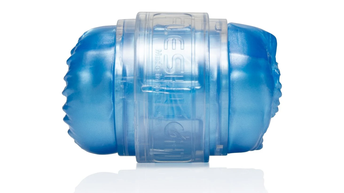 Fleshlight Quickshot Alien in Blau mit Rippen und Noppen im Inneren