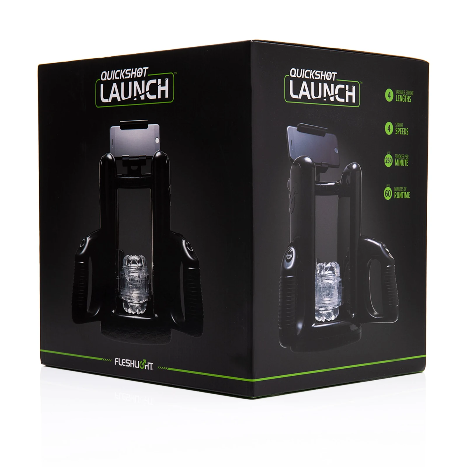 Quickshot Launch Black mit beleuchteten Bedienelementen zur Einstellung von Hub und Geschwindigkeit