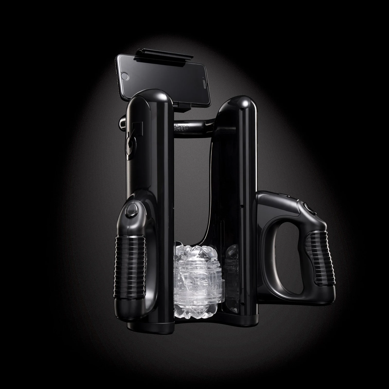 Schwarzer Quickshot Launch für kontrollierte Bewegungen mit Quickshot-kompatiblen Toys