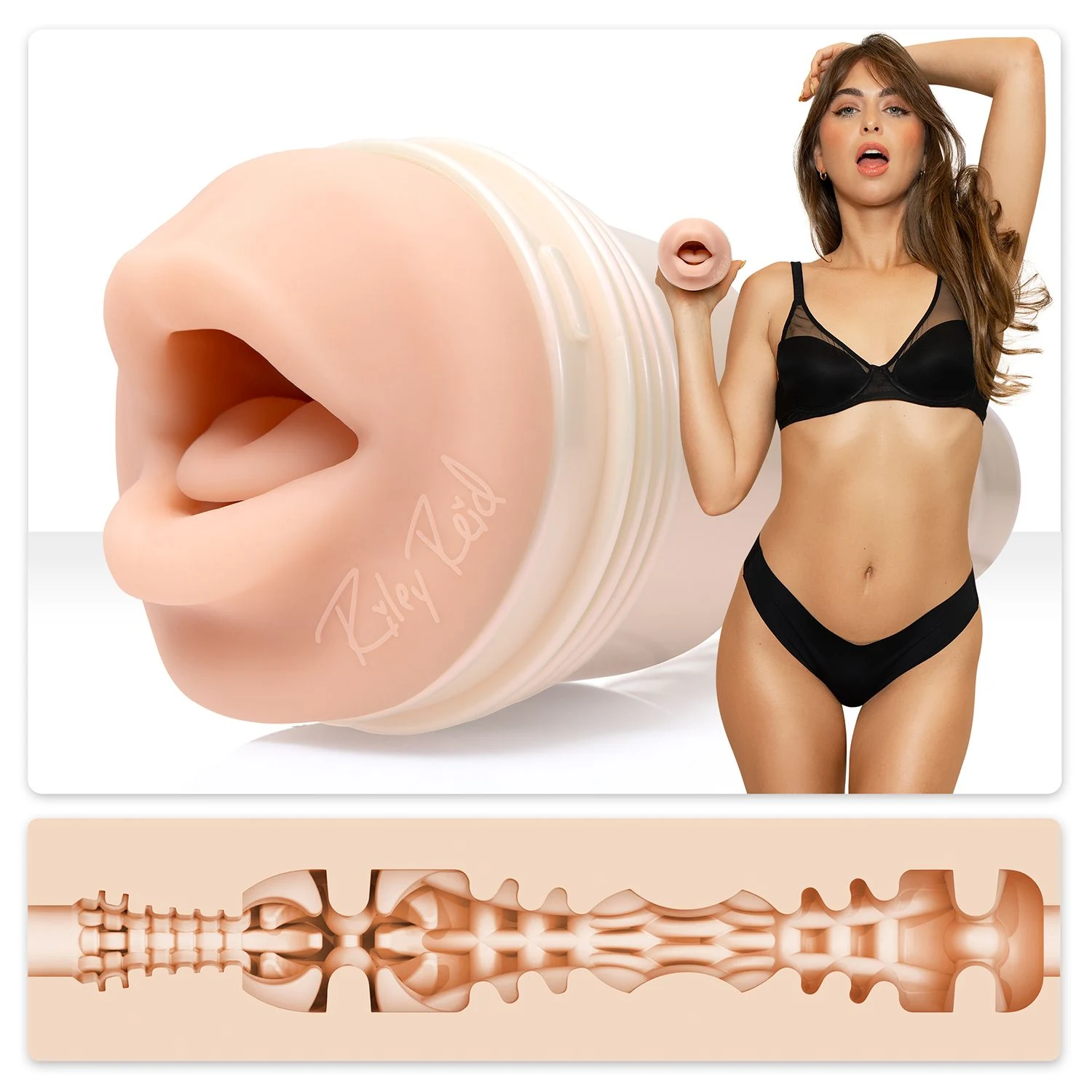 Fleshlight Riley Reid Insomnia Signature Mund mit perlmuttfarbenem Gehäuse