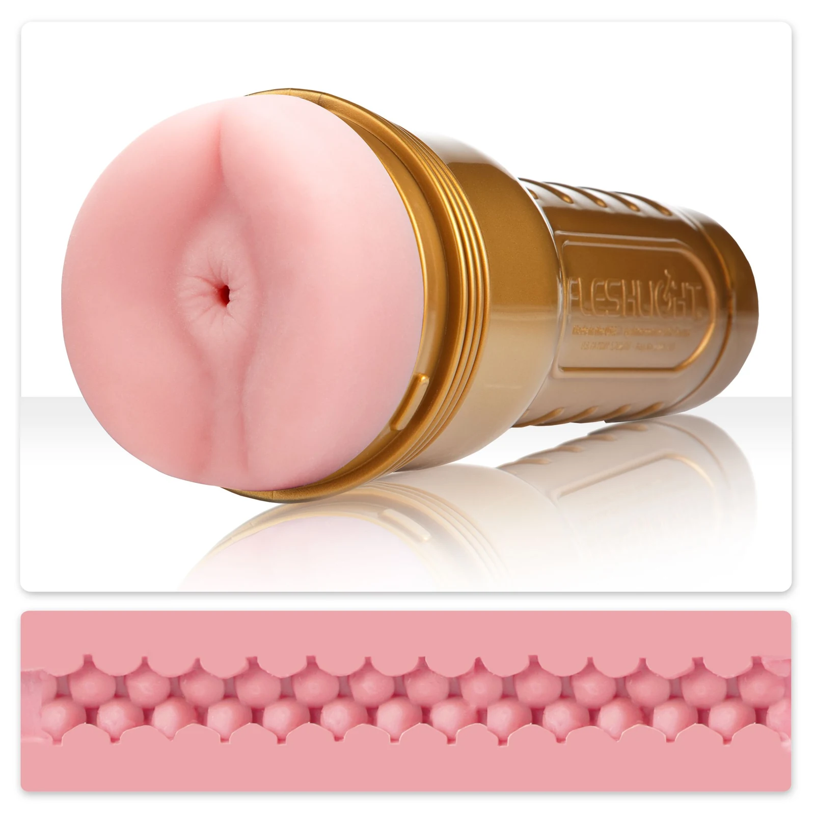Fleshlight Pink Lady Stamina Training Unit mit Anusöffnung und Noppenstruktur