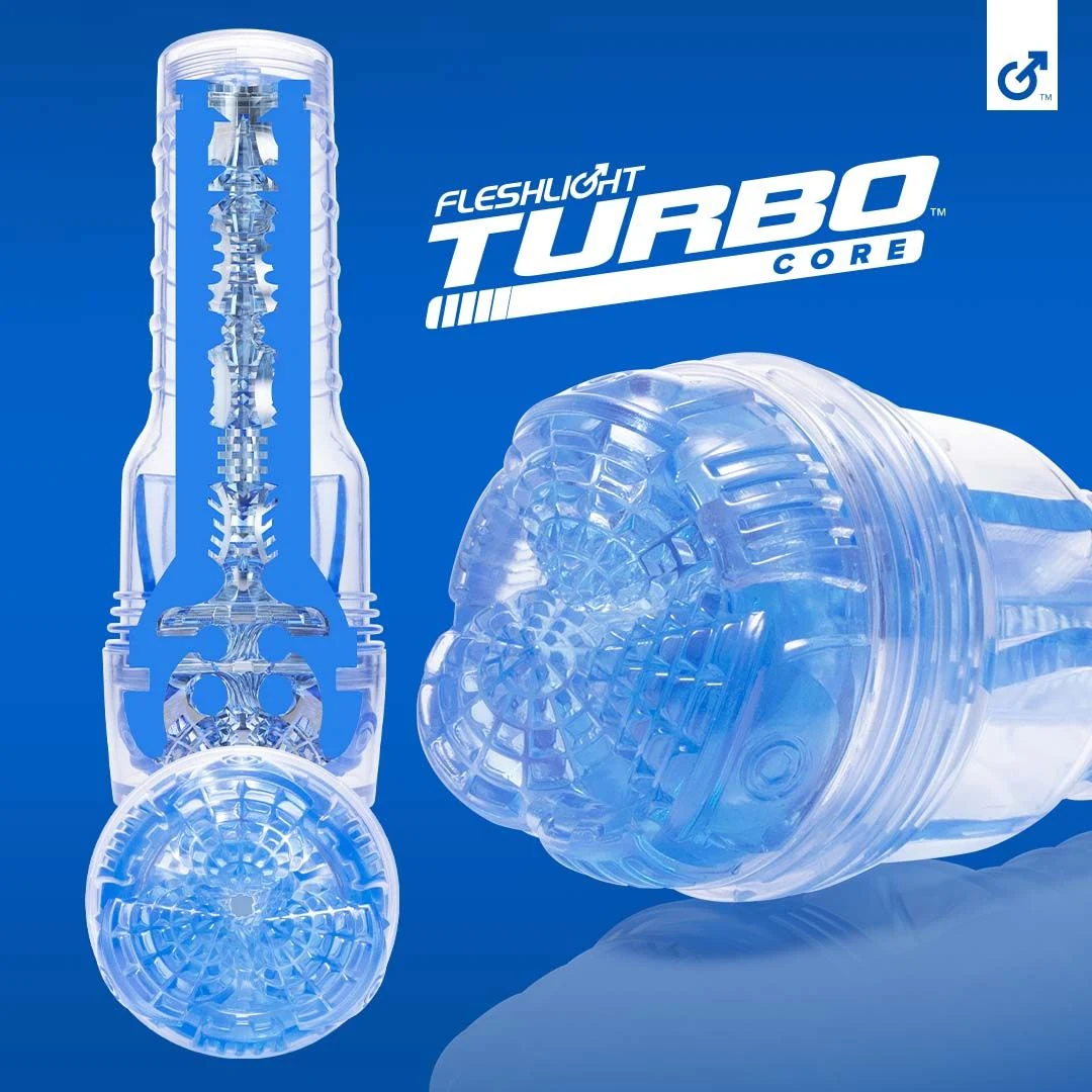 Fleshlight Turbo Core Ice mit strukturierter Innenhülle für Penis-Stimulation