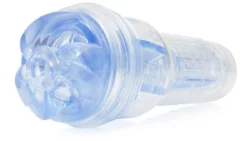 Fleshlight Turbo Thrust Masturbator mit transparentem Gehäuse und eisblauer Hülle