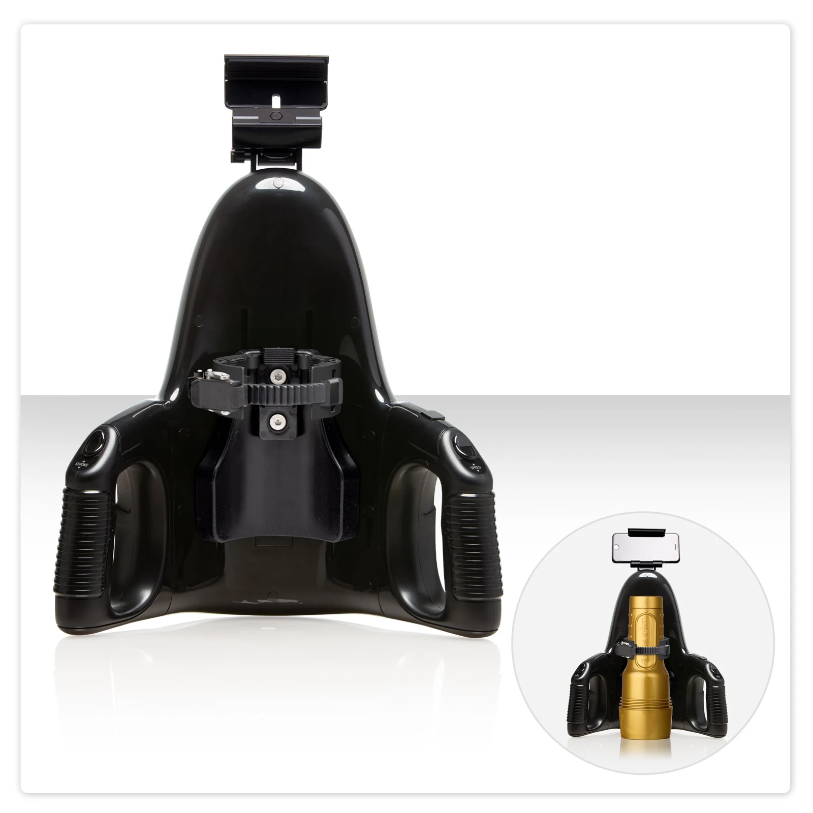 Schwarzer Stroker-Simulator von Fleshlight mit Universal-Ratschen-System