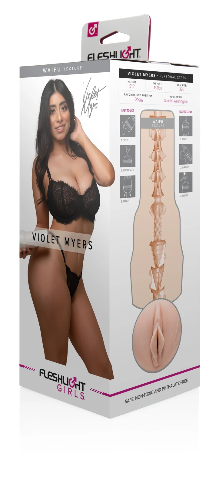 Beiges Fleshlight Girls Violet Myers Waifu Sexspielzeug für Ihn