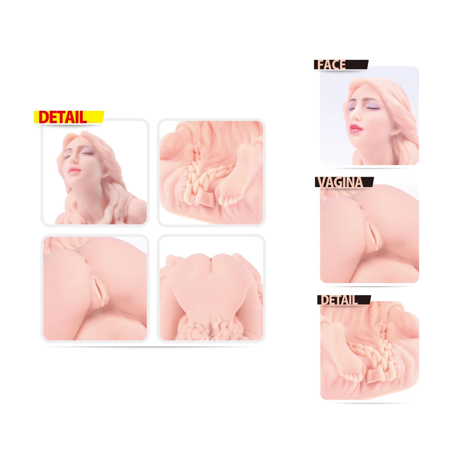 Realistischer Masturbator Isabel mit langem Schaft und Ripples